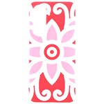 A Red And White Pattern With A Flower On It Samsung Galaxy S24 Plus 6.7 Inch Black TPU UV Case