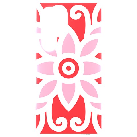 A Red And White Pattern With A Flower On It Samsung Galaxy S24 Ultra 6.9 Inch Black TPU UV Case from ArtsNow.com Front