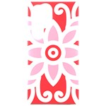 A Red And White Pattern With A Flower On It Samsung Galaxy S24 Ultra 6.9 Inch Black TPU UV Case