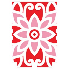 A Red And White Pattern With A Flower On It Automatic Folding Umbrella with Case (Large) from ArtsNow.com Case