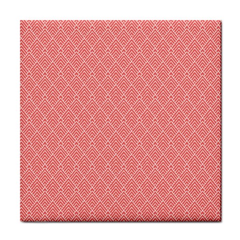 A Red And White Background With A Pattern Tile Coaster from ArtsNow.com Front