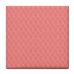 A Red And White Background With A Pattern Tile Coaster