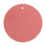 A Red And White Background With A Pattern Ornament (Round)