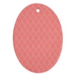 A Red And White Background With A Pattern Ornament (Oval)