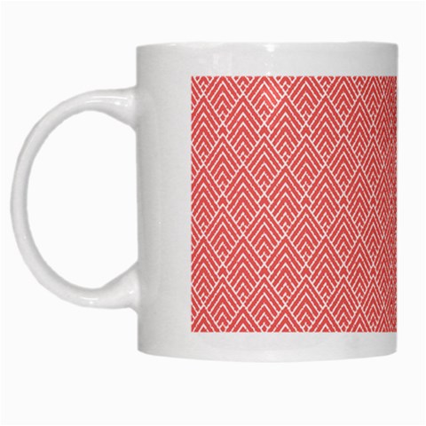 A Red And White Background With A Pattern White Mug from ArtsNow.com Left