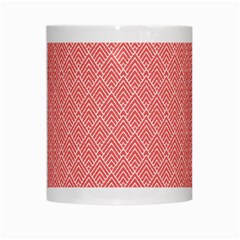 A Red And White Background With A Pattern White Mug from ArtsNow.com Center