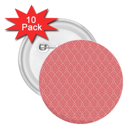 A Red And White Background With A Pattern 2.25  Buttons (10 pack)  from ArtsNow.com Front