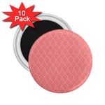 A Red And White Background With A Pattern 2.25  Magnets (10 pack) 