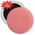 A Red And White Background With A Pattern 3  Magnets (10 pack) 