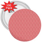 A Red And White Background With A Pattern 3  Buttons (100 pack) 