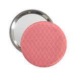 A Red And White Background With A Pattern 2.25  Handbag Mirrors