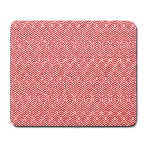 A Red And White Background With A Pattern Large Mousepad from ArtsNow.com Front