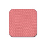 A Red And White Background With A Pattern Rubber Coaster (Square)