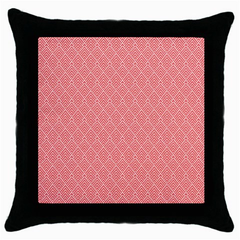 A Red And White Background With A Pattern Throw Pillow Case (Black) from ArtsNow.com Front