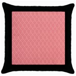 A Red And White Background With A Pattern Throw Pillow Case (Black)