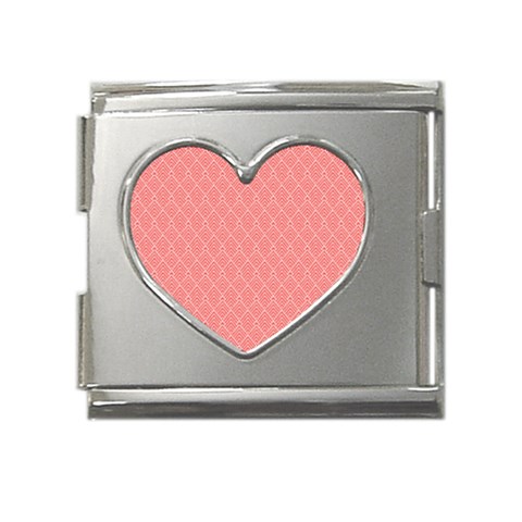 A Red And White Background With A Pattern Mega Link Heart Italian Charm (18mm) from ArtsNow.com Front