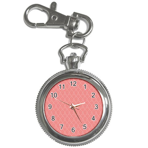 A Red And White Background With A Pattern Key Chain Watches from ArtsNow.com Front