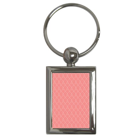 A Red And White Background With A Pattern Key Chain (Rectangle) from ArtsNow.com Front