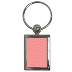 A Red And White Background With A Pattern Key Chain (Rectangle)