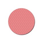 A Red And White Background With A Pattern Rubber Coaster (Round)