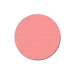 A Red And White Background With A Pattern Magnet 3  (Round)