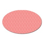 A Red And White Background With A Pattern Oval Magnet