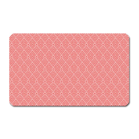 A Red And White Background With A Pattern Magnet (Rectangular) from ArtsNow.com Front