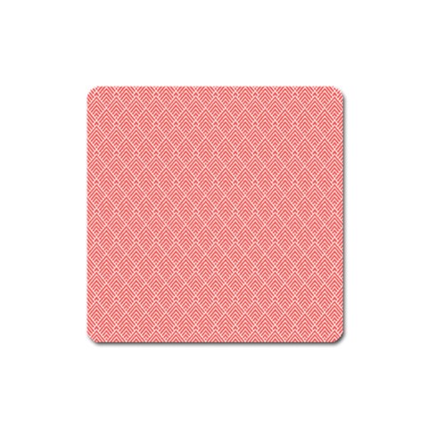 A Red And White Background With A Pattern Square Magnet from ArtsNow.com Front