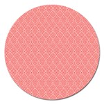 A Red And White Background With A Pattern Magnet 5  (Round)