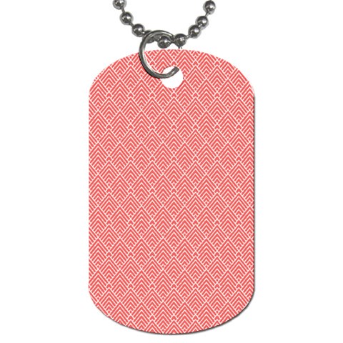 A Red And White Background With A Pattern Dog Tag (One Side) from ArtsNow.com Front