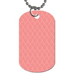 A Red And White Background With A Pattern Dog Tag (One Side)