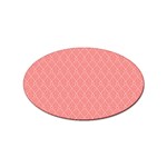 A Red And White Background With A Pattern Sticker Oval (10 pack)