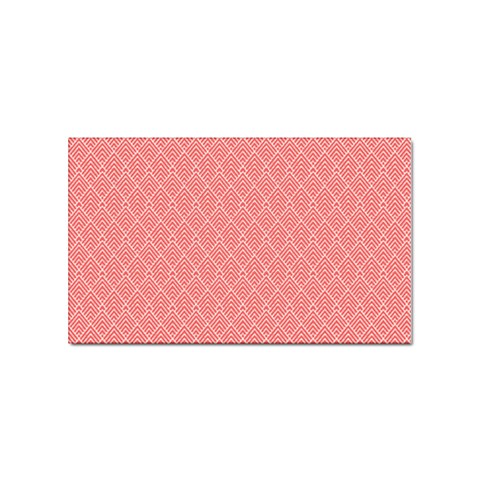 A Red And White Background With A Pattern Sticker Rectangular (100 pack) from ArtsNow.com Front