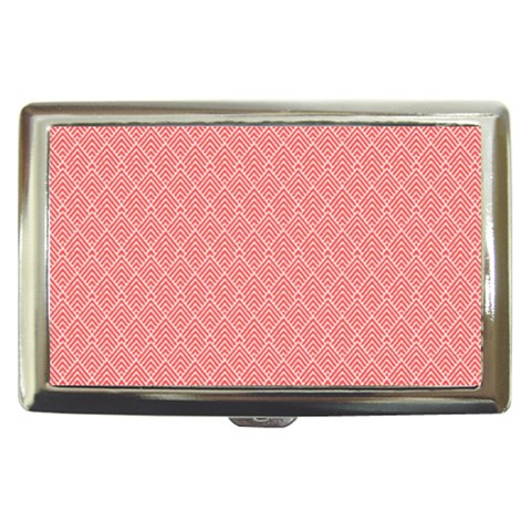 A Red And White Background With A Pattern Cigarette Money Case from ArtsNow.com Front