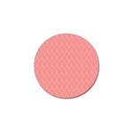 A Red And White Background With A Pattern Golf Ball Marker