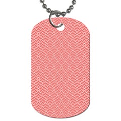 A Red And White Background With A Pattern Dog Tag (Two Sides) from ArtsNow.com Front