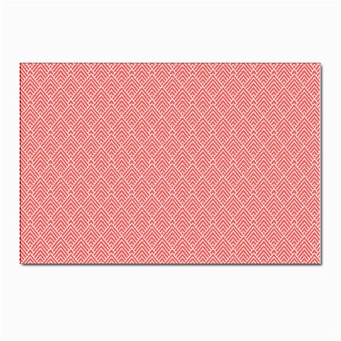 A Red And White Background With A Pattern Postcards 5  x 7  (Pkg of 10) from ArtsNow.com Front