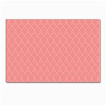 A Red And White Background With A Pattern Postcards 5  x 7  (Pkg of 10)