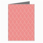 A Red And White Background With A Pattern Greeting Card