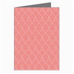 A Red And White Background With A Pattern Greeting Cards (Pkg of 8)