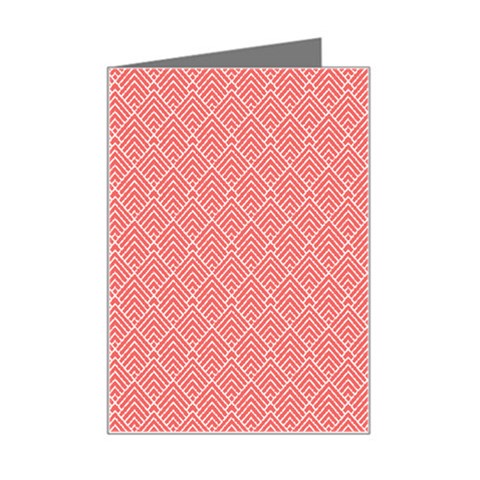 A Red And White Background With A Pattern Mini Greeting Card from ArtsNow.com Left