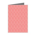 A Red And White Background With A Pattern Mini Greeting Card