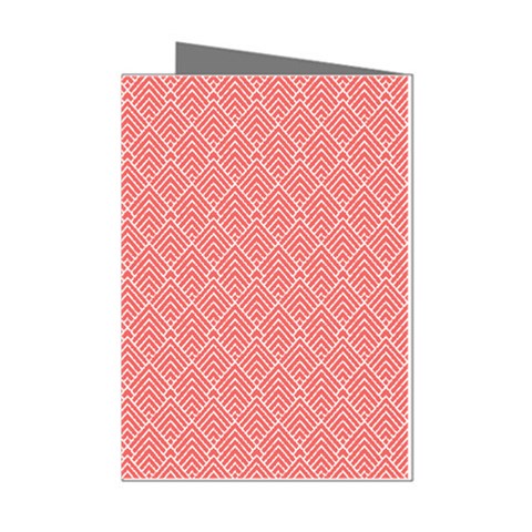 A Red And White Background With A Pattern Mini Greeting Cards (Pkg of 8) from ArtsNow.com Left