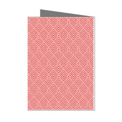 A Red And White Background With A Pattern Mini Greeting Cards (Pkg of 8) from ArtsNow.com Left