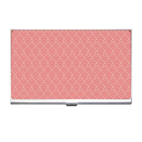 A Red And White Background With A Pattern Business Card Holder from ArtsNow.com Front