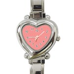 A Red And White Background With A Pattern Heart Italian Charm Watch