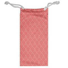 A Red And White Background With A Pattern Jewelry Bag from ArtsNow.com Back