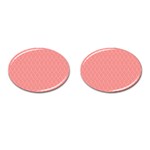 A Red And White Background With A Pattern Cufflinks (Oval)