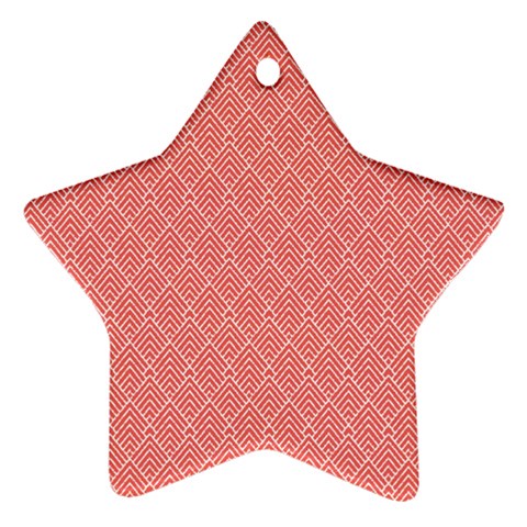 A Red And White Background With A Pattern Star Ornament (Two Sides) from ArtsNow.com Front