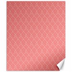 A Red And White Background With A Pattern Canvas 8  x 10 